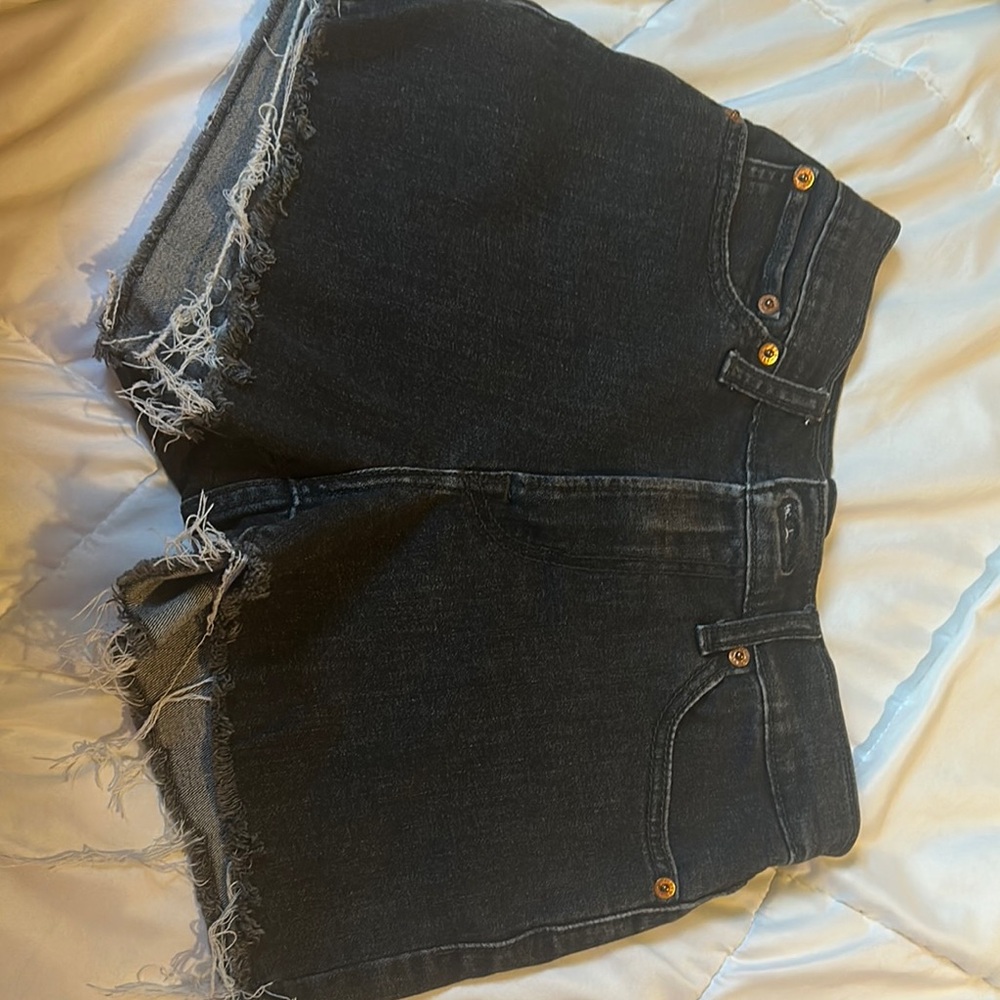 Levi’s Black Denim Frayed Hem Women's Shorts